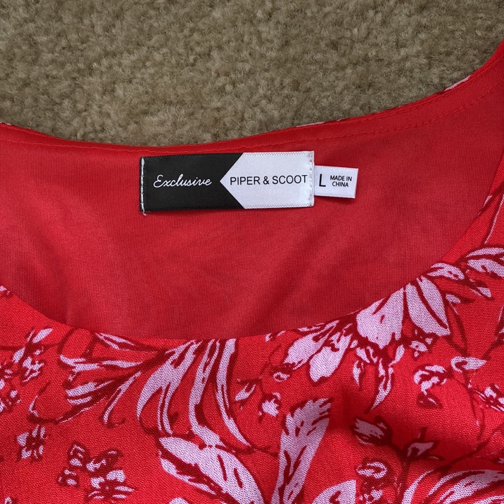 Piper and Scoot midi dress red, size large - Picture 2 of 7